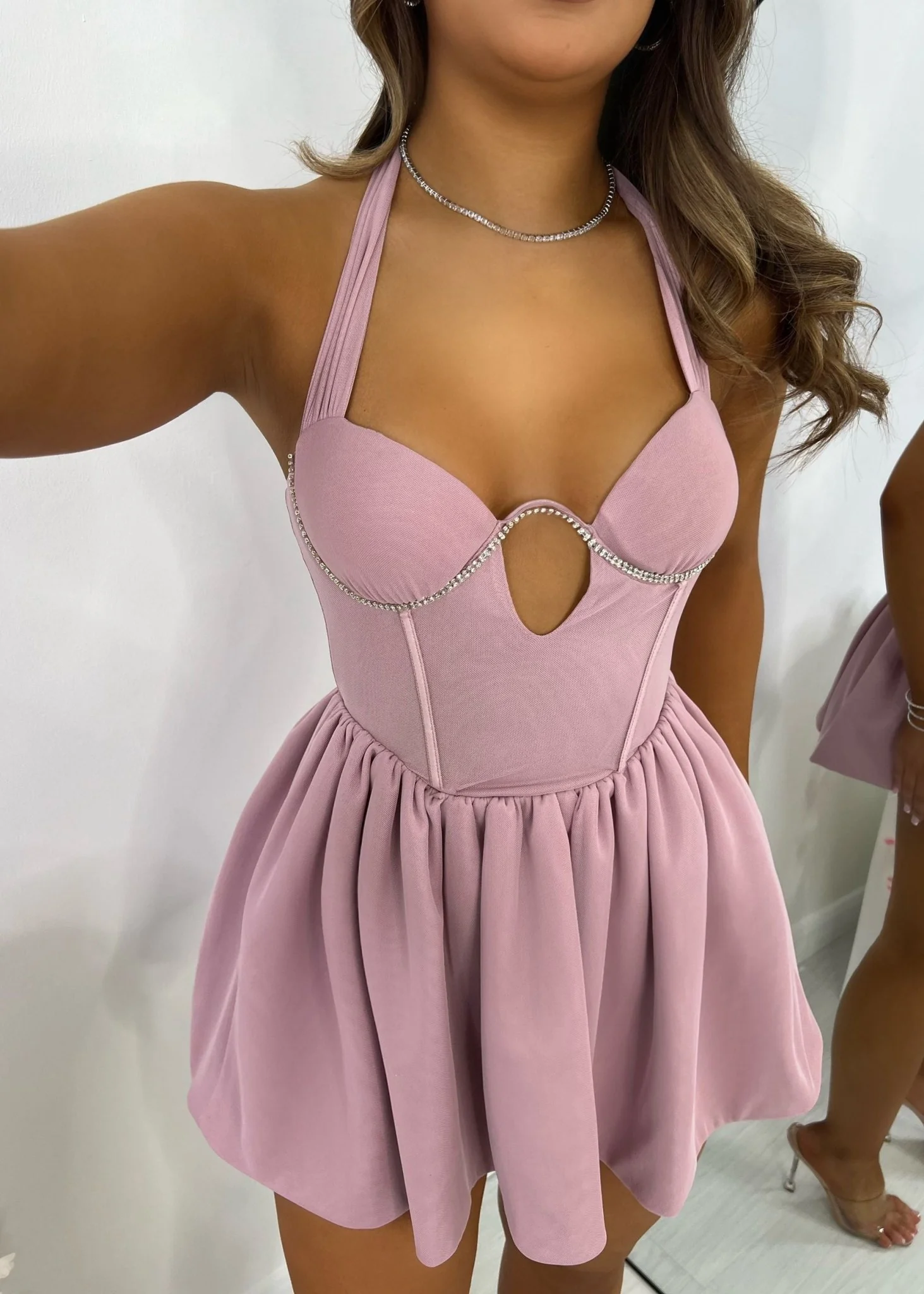 Ballerina Era Skater Mini Dress - Blush Pink - Image 3