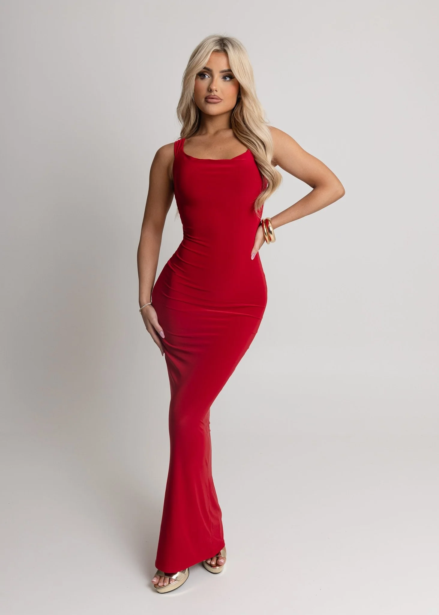 Devoted Love Bow Maxi Dress - Red - Image 2