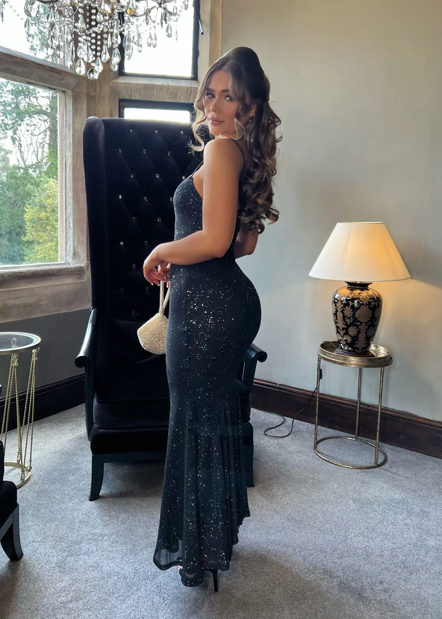 Eclipsed Beauty Sparkle Maxi Dress - Black - Image 2