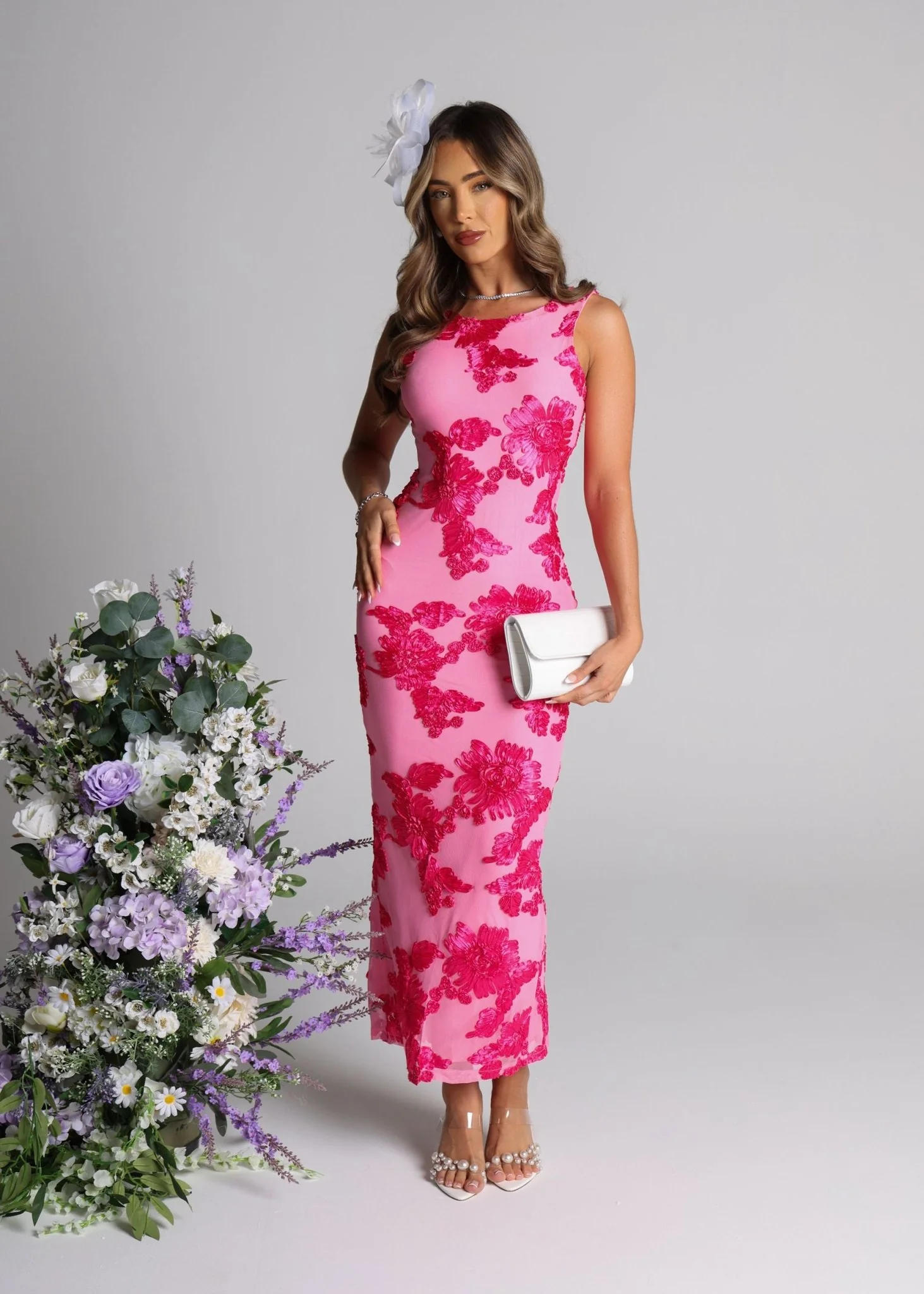 Enchanted Garden Floral Maxi Dress - Pink - Image 4