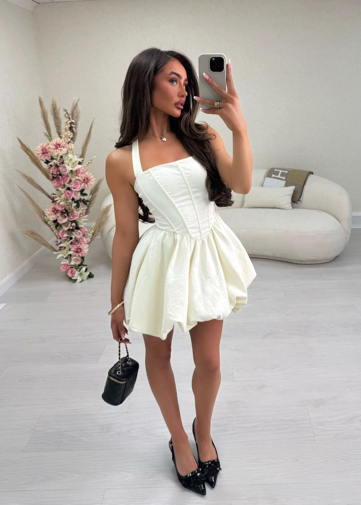 Endless Now Halterneck Mini Dress - Ivory - Image 5