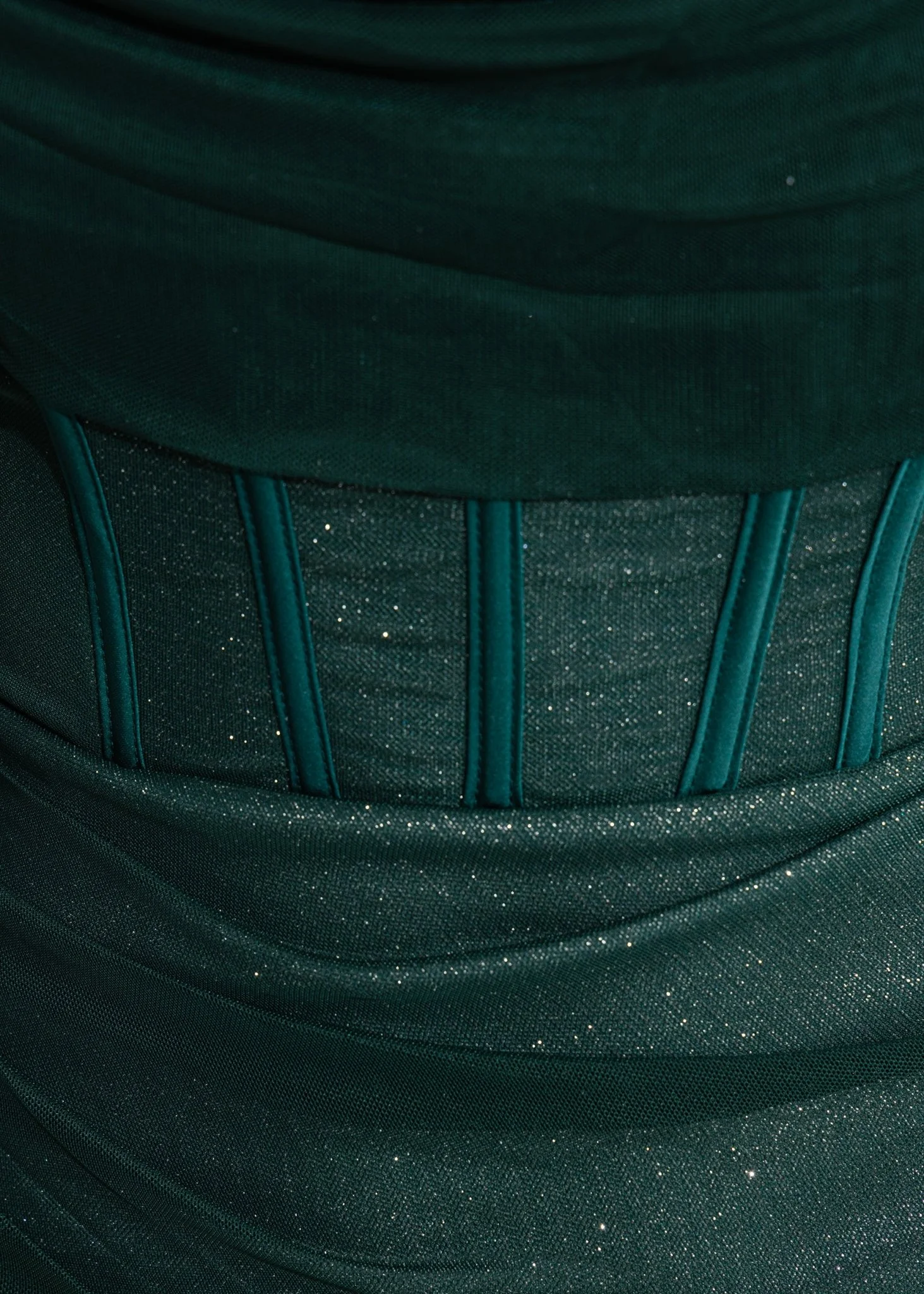 Last Request Mesh Shimmer Mini Dress - Emerald Green - Image 5
