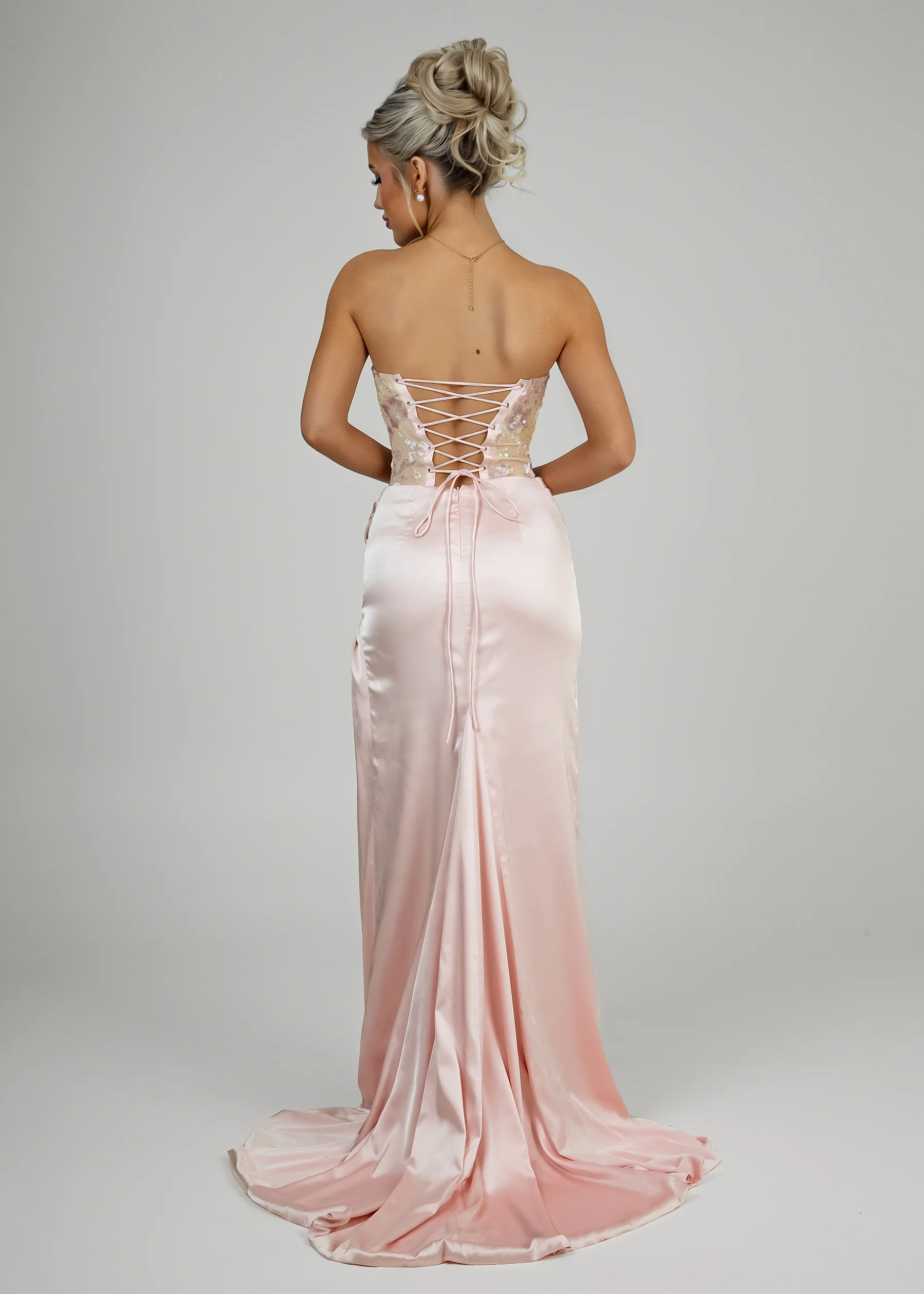 Love Blossoms Embellished Corset Gown -  Pink - Image 2