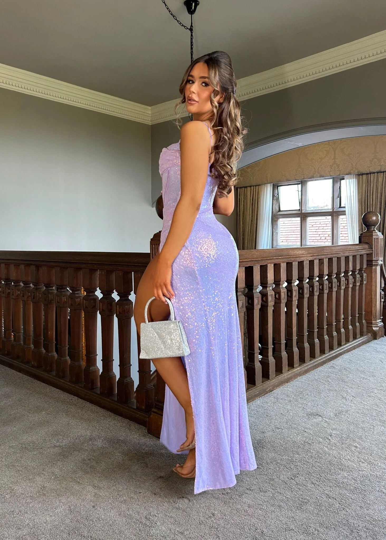 Runaway Royalty Sequin Gown - Lilac - Image 3